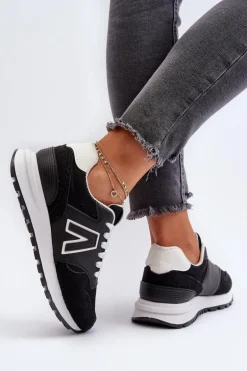 Damskie Sneakersy Buty Sportowe Czarne Daisee