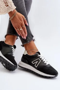 Damskie Sneakersy Buty Sportowe Czarne Daisee