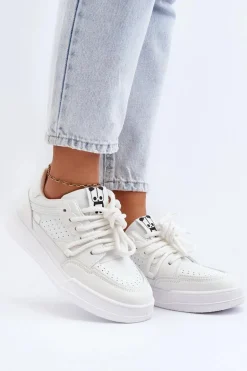 Damskie Sneakersy Eko Skórzane Białe Avanalis