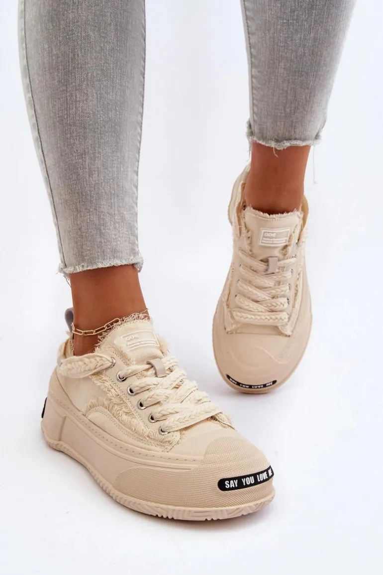 Damskie Sneakersy GOE NN2N4060 Beżowe