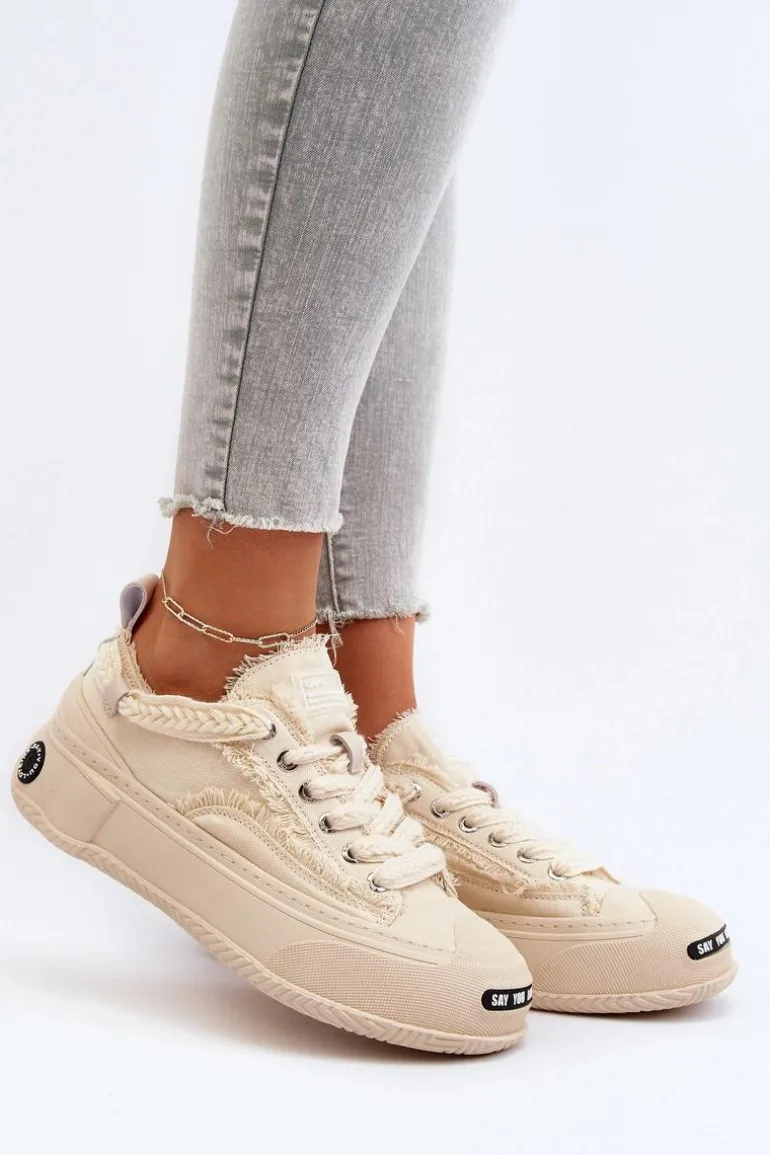 Damskie Sneakersy GOE NN2N4060 Beżowe