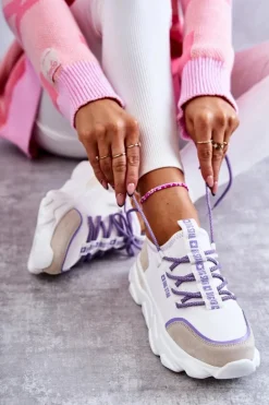 Damskie Sneakersy Memory Foam System Big Star KK274029 Białe