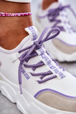 Damskie Sneakersy Memory Foam System Big Star KK274029 Białe