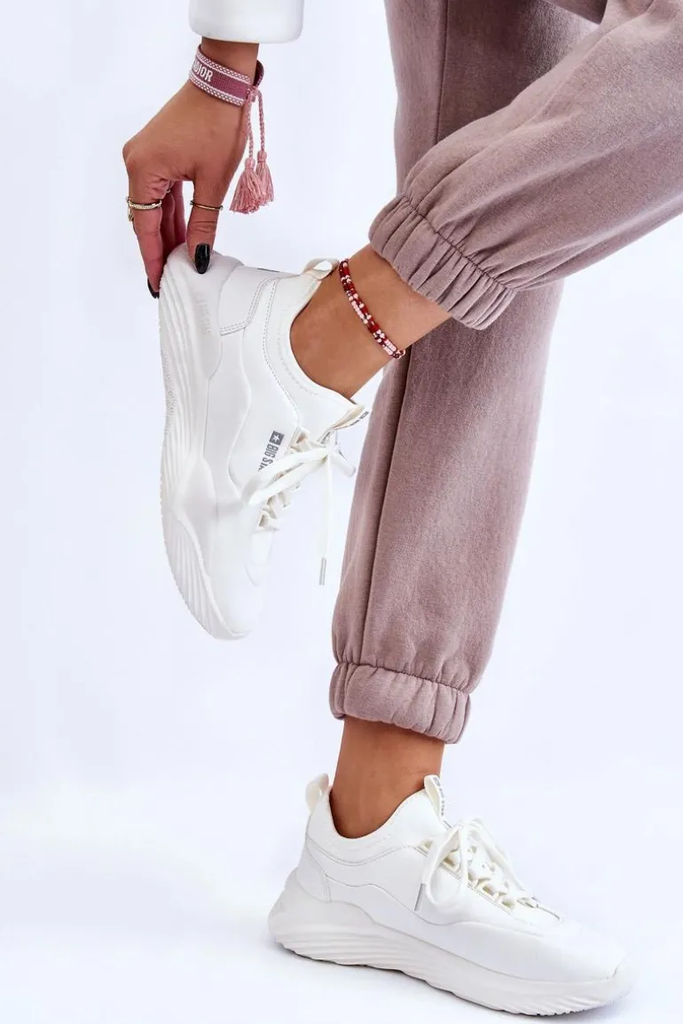 Damskie Sneakersy Memory Foam System Big Star LL274417 Białe