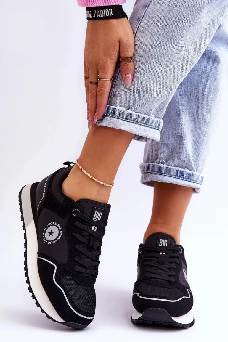 Damskie Sneakersy Memory Foam System Big Star LL274541 Czarne