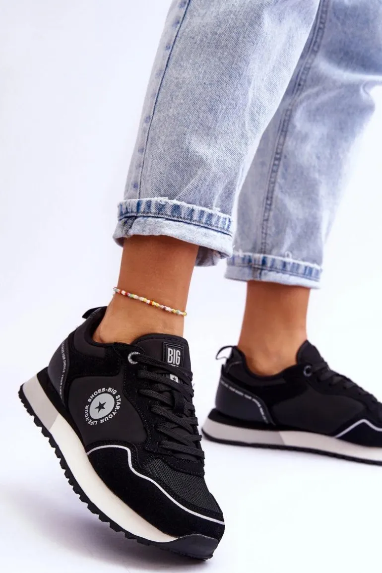 Damskie Sneakersy Memory Foam System Big Star LL274541 Czarne