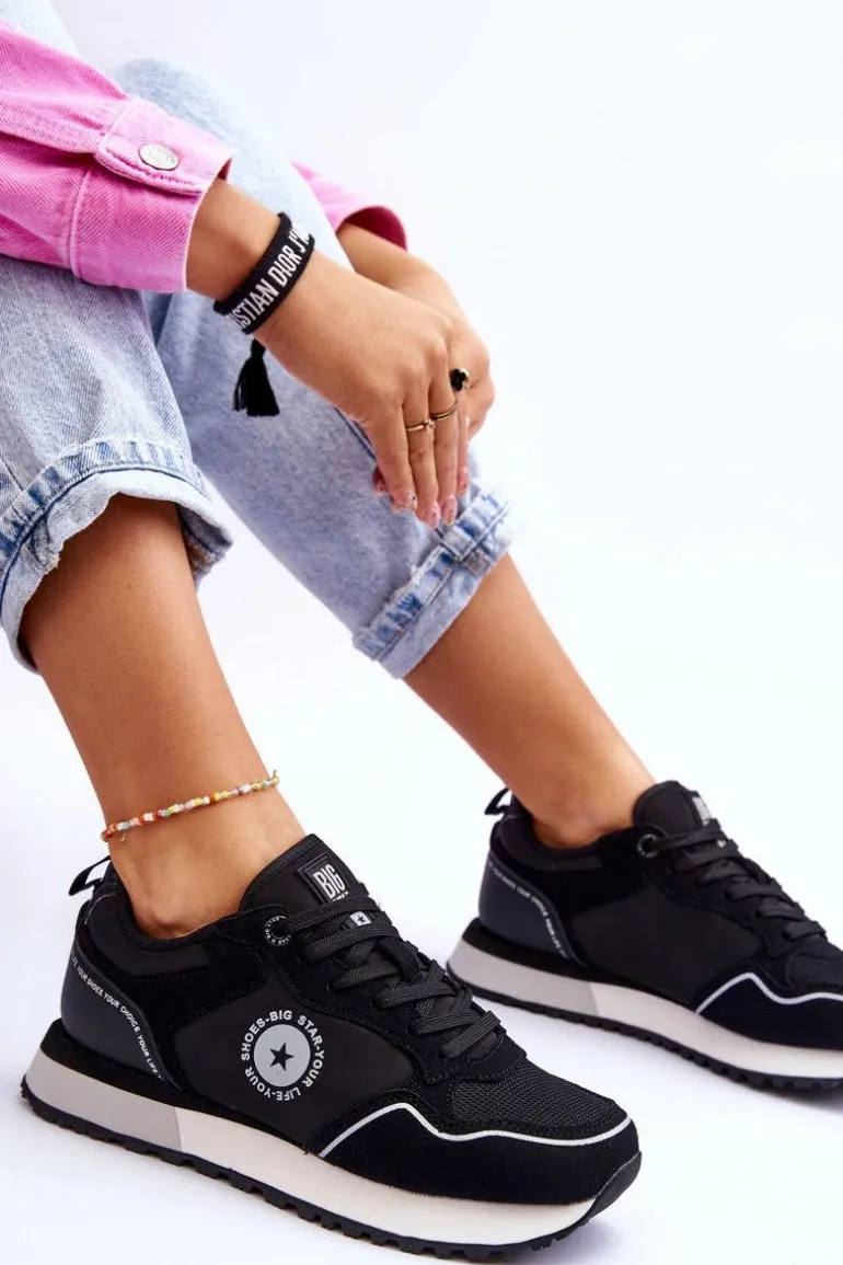 Damskie Sneakersy Memory Foam System Big Star LL274541 Czarne