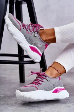 Damskie Sneakersy Memory Foam System Big Star KK274030 Szare