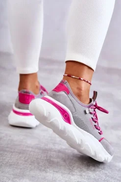 Damskie Sneakersy Memory Foam System Big Star KK274030 Szare