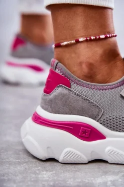 Damskie Sneakersy Memory Foam System Big Star KK274030 Szare