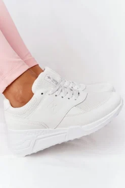 Damskie Sneakersy Na Koturnie Białe Avery