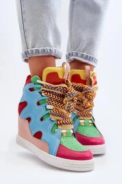 Damskie Sneakersy Na Koturnie Multikolor Leoppa