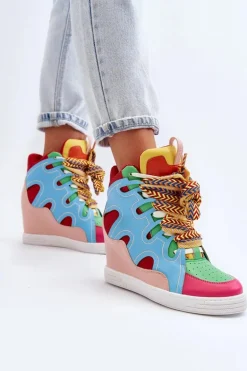 Damskie Sneakersy Na Koturnie Multikolor Leoppa