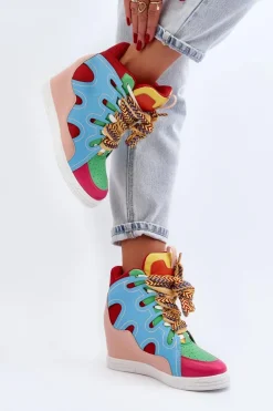 Damskie Sneakersy Na Koturnie Multikolor Leoppa