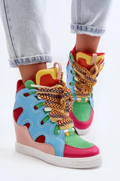 Damskie Sneakersy Na Koturnie Multikolor Leoppa
