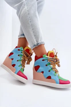 Damskie Sneakersy Na Koturnie Multikolor Leoppa