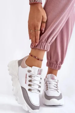 Damskie Sneakersy Na Platformie Cross Jeans KK2R4071C Białe