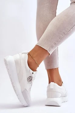 Damskie Sneakersy Na Platformie Białe Chana