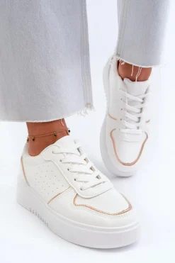 Damskie Sneakersy Na Platformie Białe Tessama