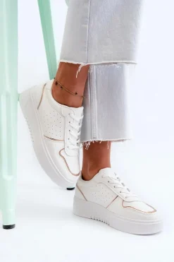 Damskie Sneakersy Na Platformie Białe Tessama