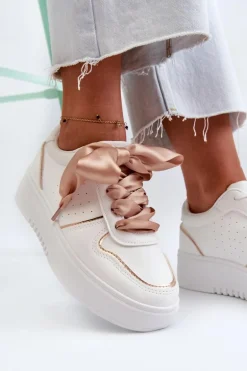 Damskie Sneakersy Na Platformie Białe Tessama