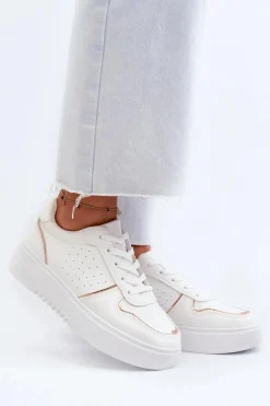 Damskie Sneakersy Na Platformie Białe Tessama