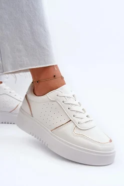 Damskie Sneakersy Na Platformie Białe Tessama