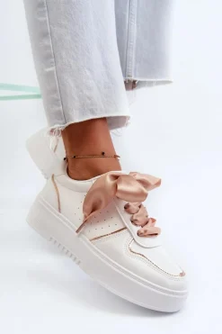 Damskie Sneakersy Na Platformie Białe Tessama