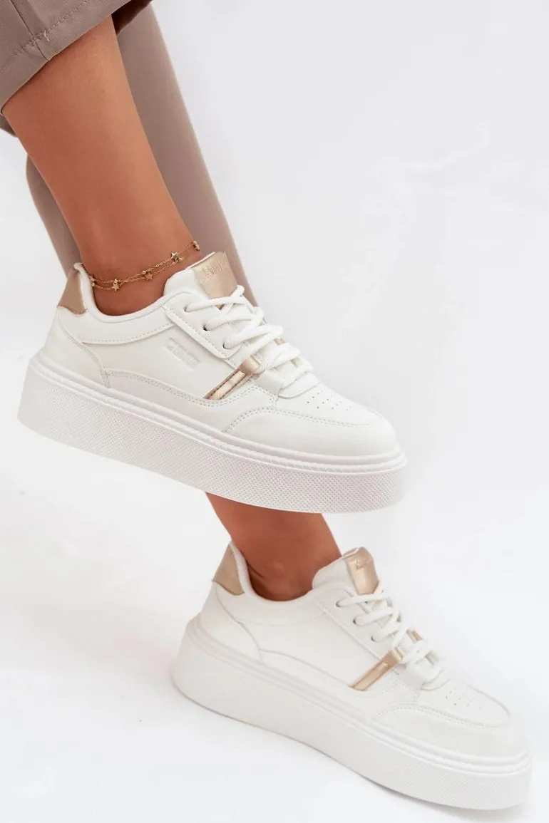 Damskie Sneakersy Na Platformie Big Star SS274359 Białe