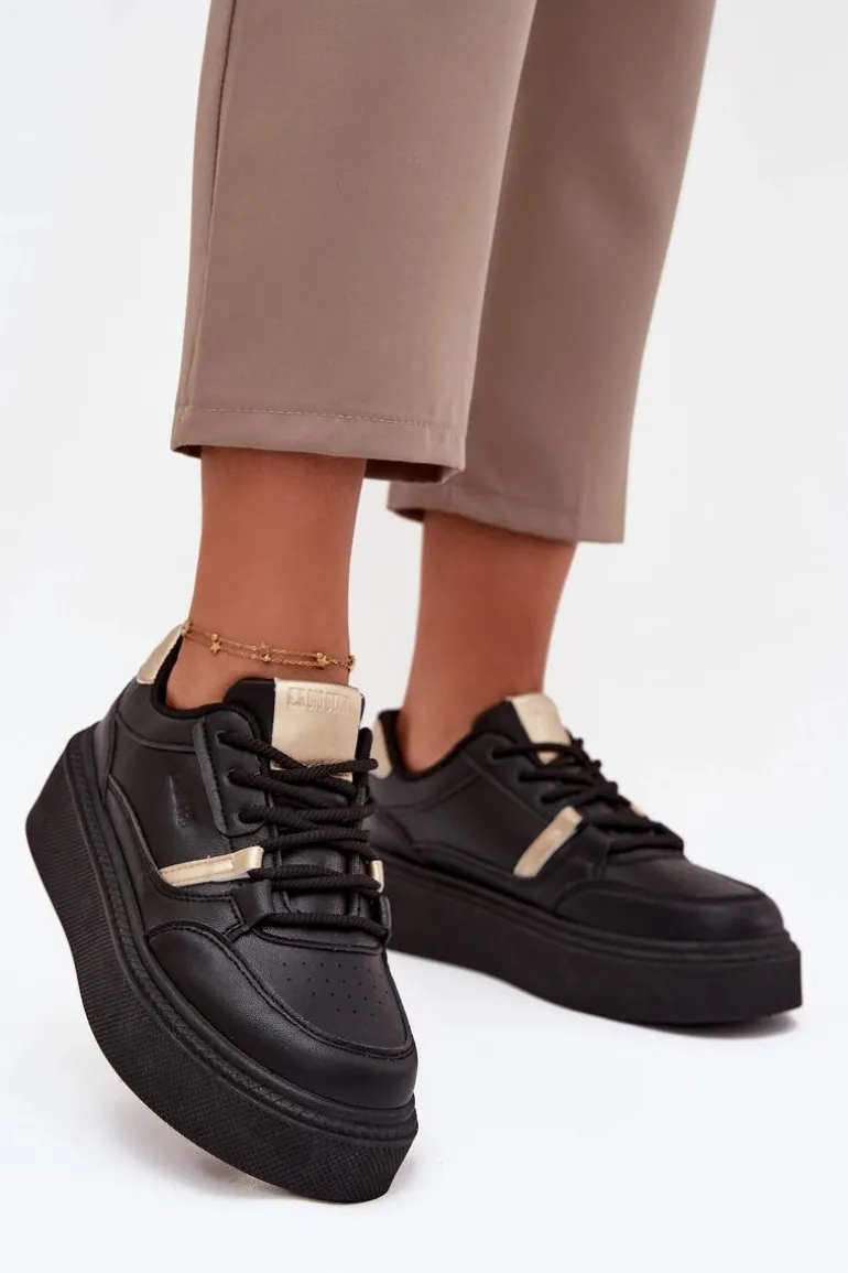 Damskie Sneakersy Na Platformie Big Star SS274360 Czarne
