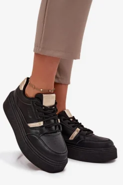 Damskie Sneakersy Na Platformie Big Star SS274360 Czarne