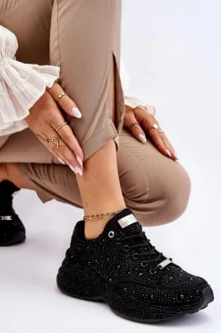 Damskie Sneakersy Na Platformie GOE JJ2N4058 Czarne