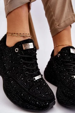 Damskie Sneakersy Na Platformie GOE JJ2N4058 Czarne