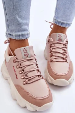 Damskie Sneakersy Na Platformie Cross Jeans KK2R4072C Nude