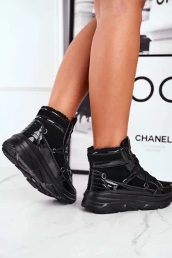 Damskie Sneakersy Śniegowce Czarne Missy