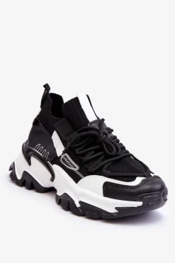 Damskie Sneakersy Skarpetkowe Wsuwane Czarne Keaton