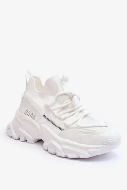 Damskie Sneakersy Skarpetkowe Wsuwane Białe Keaton