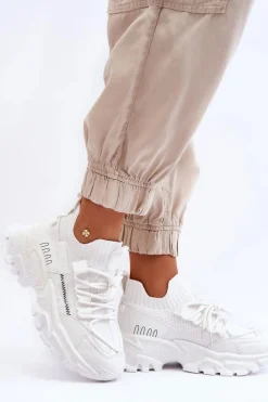 Damskie Sneakersy Skarpetkowe Wsuwane Białe Keaton