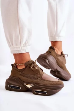 Damskie Sneakersy Sportowe Buty Khaki New Horizon