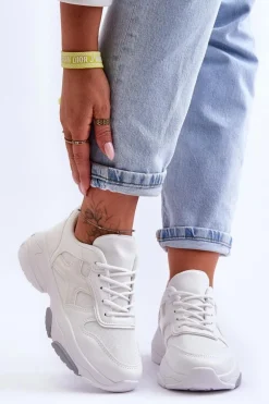 Damskie Sneakersy Sznurowane Białe Cortes