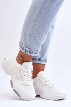 Damskie Sneakersy Sznurowane Białe Cortes