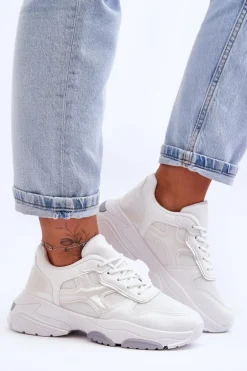 Damskie Sneakersy Sznurowane Białe Cortes