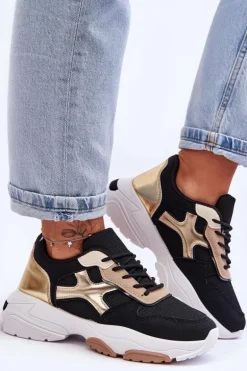 Damskie Sneakersy Sznurowane Czarne Cortes