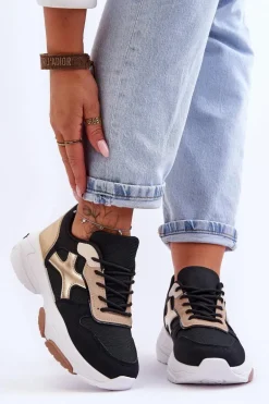 Damskie Sneakersy Sznurowane Czarne Cortes