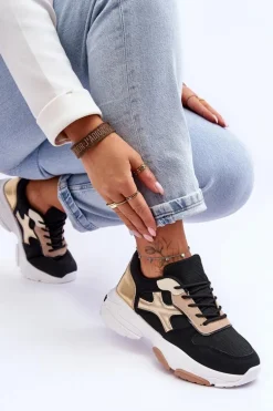 Damskie Sneakersy Sznurowane Czarne Cortes