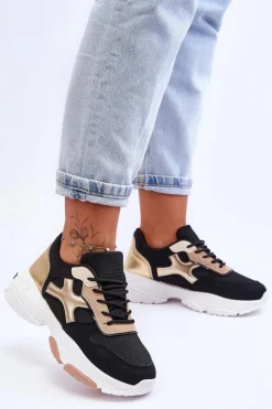 Damskie Sneakersy Sznurowane Czarne Cortes