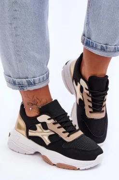 Damskie Sneakersy Sznurowane Czarne Cortes