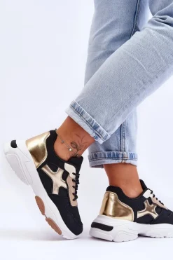 Damskie Sneakersy Sznurowane Czarne Cortes