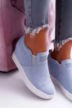 Damskie Snekersy Trampki Lu Boo Wsuwane Błękitne Kaori