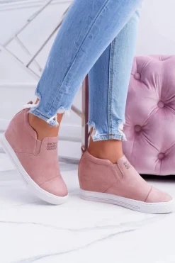 Damskie Snekersy Trampki Lu Boo Wsuwane Różowe Kaori